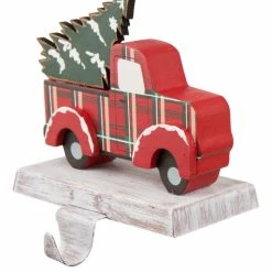 Outlet 🎁 Glitzhome 6.12" Wooden/Metal Red Truck Stocking Holder 😀 -christmas decorations Sales 7eb17a770d28309b 0869 w800 h800 b1 p0