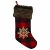 Outlet 🎁 Northlight Seasonal 19" Red And Black Buffalo Plaid 🎄 Christmas Stocking With Snowflake ✨