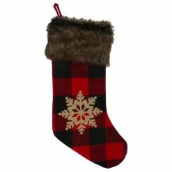 Outlet ๐ Northlight Seasonal 19" Red And Black Buffalo Plaid ๐ Christmas Stocking With Snowflake โจ