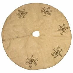 Cheapest 🔔 Fennco Styles Jeweled Snowflake Burlap Design Holiday Decor Natural Chirstmas Tree 👗 Skirt 🎁
