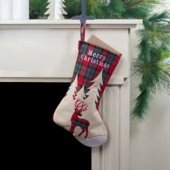 Buy 😍 Northlight Seasonal 19" Green And Red Plaid Reindeer With Forest Trees 🔔 Christmas Stocking 😍 -christmas decorations Sales 917115ea00dbdc92 3272 w800 h800 b0 p0