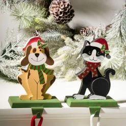 Cheapest ✔️ Glitzhome 2-Piece Wooden/Metal Cat And 🦮 Dog Stocking Holder ✔️ -christmas decorations Sales 959103090dae66fa 3129 w800 h800 b0 p0