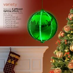 New π Alpine Corporation 13"H Indoor Hanging π Christmas Ball Decoration With Chasing LED Lights, Green π 16 New π Alpine Corporation 13"H Indoor Hanging π Christmas Ball Decoration With Chasing LED Lights, Green π -christmas decorations Sales 9641118f03694b0b 6477 w800 h800 b0 p0