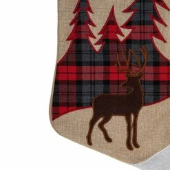Cheapest 😉 Northlight Seasonal 19" Beige And Red Plaid Reindeer With Forest Trees 🔔 Christmas Stocking 🔔 -christmas decorations Sales 988199dc00dbe0e6 3307 w800 h800 b0 p0