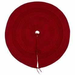 Outlet 🥰 Glitzhome 48" Knited Acrylic 🎅 Christmas Tree 👗 Skirt-Red 🌟