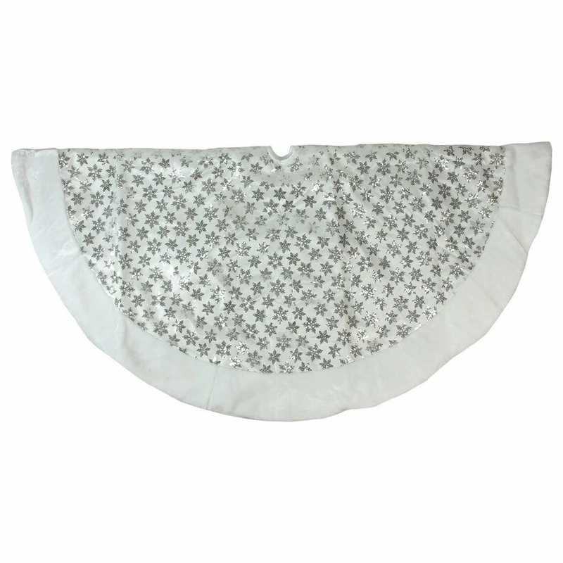 Best Sale โค๏ธ Northlight Seasonal 60" Silver Sequin Snowflake With White Faux Fur Border โ Christmas Tree ๐ Skirt ๐ 1 Best Sale โค๏ธ Northlight Seasonal 60" Silver Sequin Snowflake With White Faux Fur Border โ Christmas Tree ๐ Skirt ๐