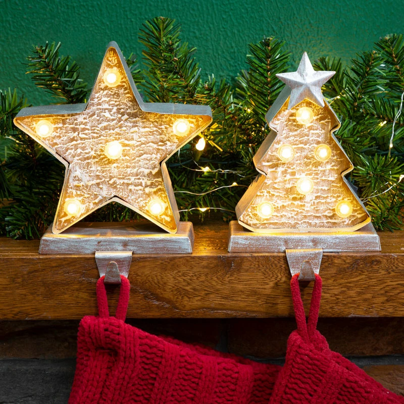 New โจ Glitzhome Marquee LED Wooden/Metal ๐ Christmas Tree & Star Stocking Holder, 2-Piece Set ๐ 12 New โจ Glitzhome Marquee LED Wooden/Metal ๐ Christmas Tree & Star Stocking Holder, 2-Piece Set ๐ - Image 12