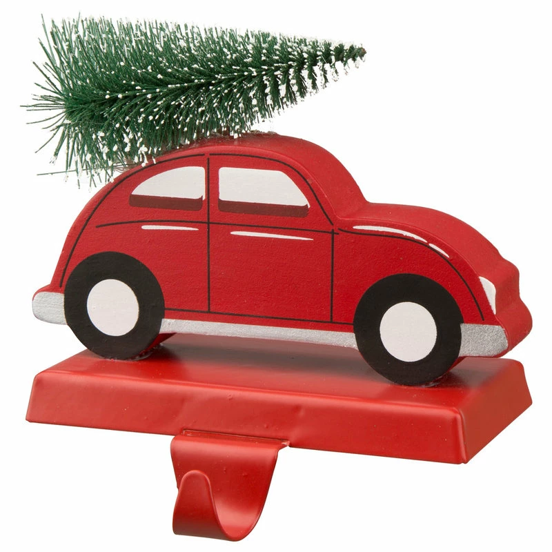 Outlet 🔥 Glitzhome 5.31" Wooden/Metal Red Car Stocking Holder ✨ 2 Outlet 🔥 Glitzhome 5.31" Wooden/Metal Red Car Stocking Holder ✨ - Image 2