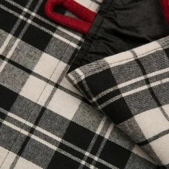 Deals 😍 Glitzhome 48" Black And White Plaid Fabric 🎄 Christmas Tree 👗 Skirt With Red Trim ⌛ -christmas decorations Sales a571ab050d240d4f 0826 w800 h800 b0 p0