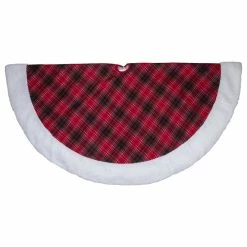 Best reviews of ๐งจ Northlight Seasonal 60" Red And Green Plaid โ Christmas Tree ๐ Skirt With White Sherpa Trim ๐