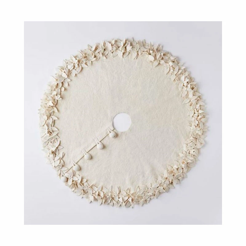 Hot Sale ๐ Arcadia Home Overlapping Flowers ๐ Christmas Tree ๐ Skirt In Rustic Hand Felted Cream Wool ๐ฅฐ 4 Hot Sale ๐ Arcadia Home Overlapping Flowers ๐ Christmas Tree ๐ Skirt In Rustic Hand Felted Cream Wool ๐ฅฐ - Image 4
