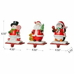 Brand new 💯 Glitzhome 6.25''H Set Of 3 Resin Santa, Snowman, Penguin Stocking Holder ❤️ -christmas decorations Sales a8712b570108ae13 0190 w800 h800 b1 p0
