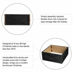 Promo ๐งจ Glitzhome Washed Wooden Tree Collar, Black, 26"lx26"w โจ 19 Promo ๐งจ Glitzhome Washed Wooden Tree Collar, Black, 26"lx26"w โจ -christmas decorations Sales aa81874d00ff9264 0250 w800 h800 b1 p0