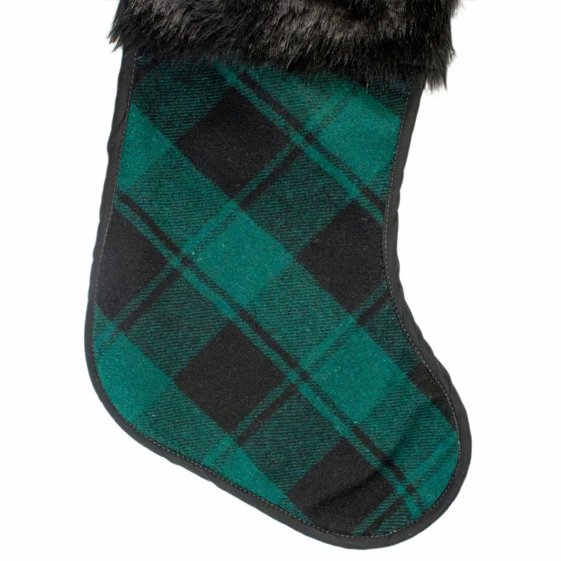 Promo ๐ Northlight Seasonal 19" Green And Black Plaid ๐ Christmas Stocking With Faux Fur ๐ฅ 3 Promo ๐ Northlight Seasonal 19" Green And Black Plaid ๐ Christmas Stocking With Faux Fur ๐ฅ - Image 3