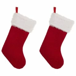 Brand new ✨ Glitzhome 20''L Knitted Stocking WithFaux Fur Cuff, Set Of 2 🌟