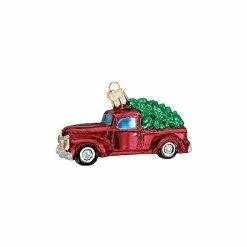 Buy 💯 Old World 🎁 Christmas Truck With Tree Blown Glass Ornament 🥰
