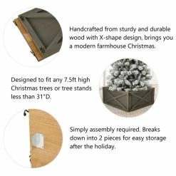 Discount ⌛ Glitzhome Washed Wooden Tree Collar, Gray, 22"lx22"w 😍 -christmas decorations Sales b99123780108e979 0232 w800 h800 b1 p0