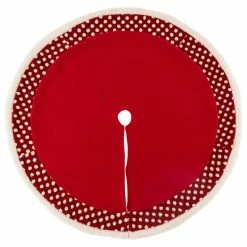 Cheap ⭐ Glitzhome 48" Fabric Pompom Tree 👗 Skirt ❤️