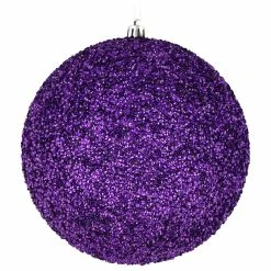 Buy ⌛ Vickerman Company Vickerman Beaded Ball Drilled, Plum, 6" 😍