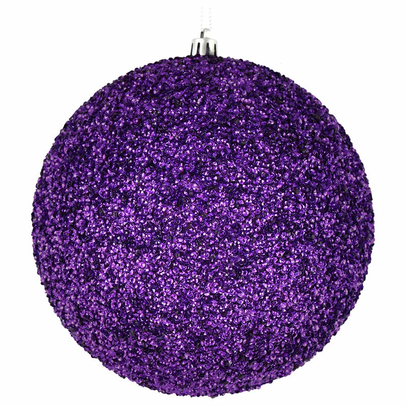 Buy โ Vickerman Company Vickerman Beaded Ball Drilled, Plum, 6" ๐ 1 Buy โ Vickerman Company Vickerman Beaded Ball Drilled, Plum, 6" ๐