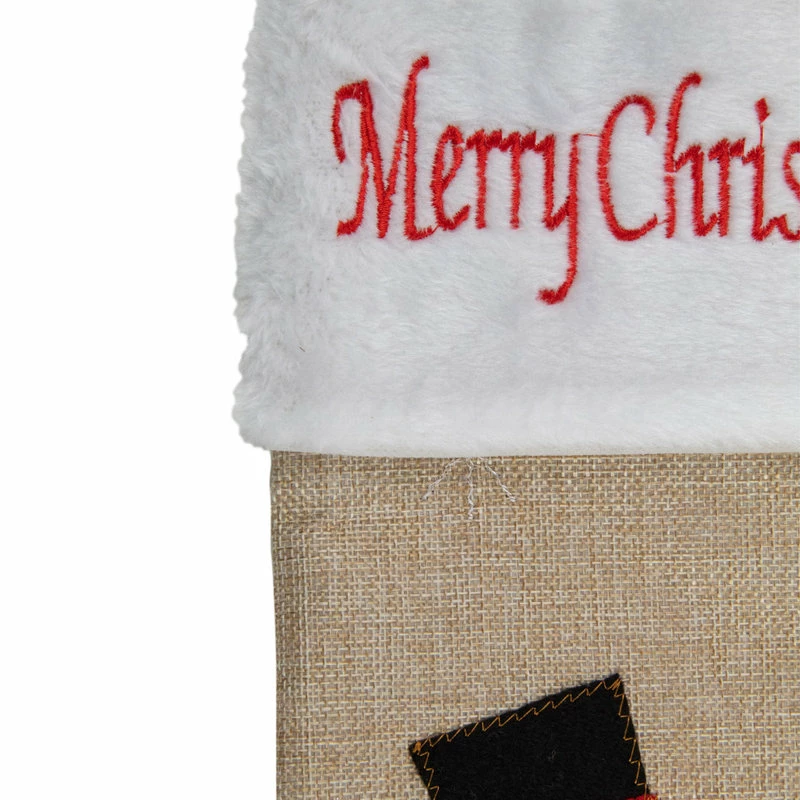 Cheapest π― Northlight Seasonal 19" Beige And Red Burlap "Merry π Christmas" Snowman π Christmas Stocking 𧨠4 Cheapest π― Northlight Seasonal 19" Beige And Red Burlap "Merry π Christmas" Snowman π Christmas Stocking 𧨠- Image 4