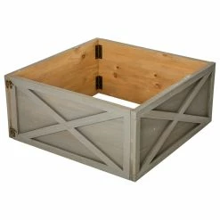 Discount โ Glitzhome Washed Wooden Tree Collar, Gray, 22"lx22"w ๐