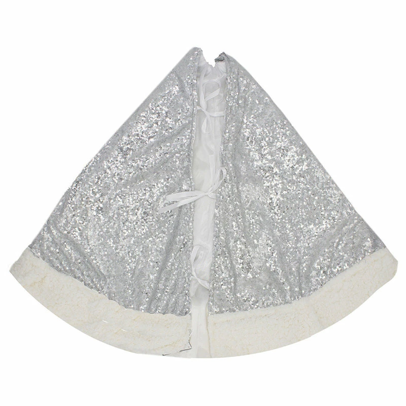 Budget βοΈ Fennco Styles Charming Sequin And Sherpa Border π Christmas Tree π Skirt, Silver 𧨠3 Budget βοΈ Fennco Styles Charming Sequin And Sherpa Border π Christmas Tree π Skirt, Silver 𧨠- Image 3