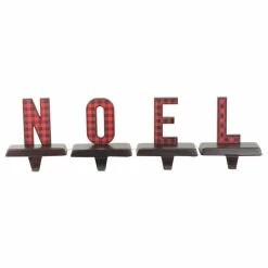 Flash Sale ๐ Northlight Seasonal Set Of 4 Red And Black Buffalo Plaid “NOEL" ๐ Christmas Stocking Holders 6“ ๐