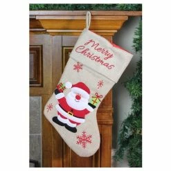 Best Sale 🔥 Northlight Seasonal 16" Burlap "Merry 🎁 Christmas" Santa Claus Embroidered 🎁 Christmas Stocking 🤩 -christmas decorations Sales cfd181250b71e5bf 1041 w800 h800 b1 p0