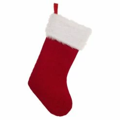 Cheapest ๐ Glitzhome 20''L Knitted Stocking With Faux Fur Cuff โจ