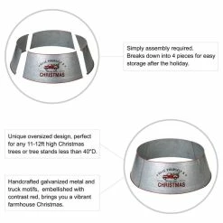 Best deal 🥰 Glitzhome 40.5"D 🎄 Christmas Galvanized Metal Truck Tree Collar ❤️ -christmas decorations Sales d811935402b4336c 5827 w800 h800 b1 p0
