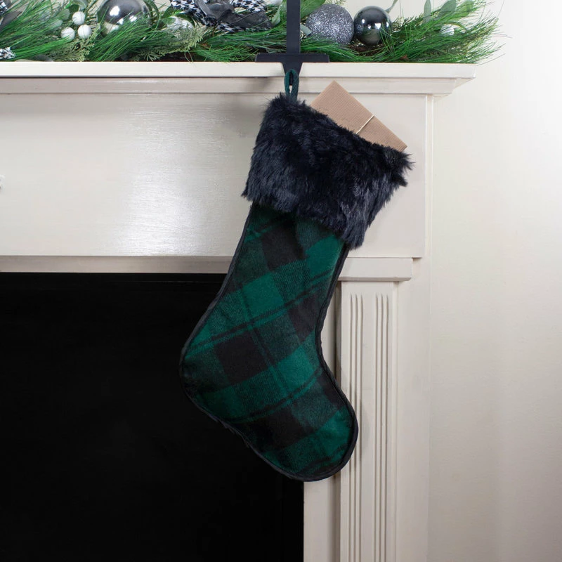 Promo ๐ Northlight Seasonal 19" Green And Black Plaid ๐ Christmas Stocking With Faux Fur ๐ฅ 2 Promo ๐ Northlight Seasonal 19" Green And Black Plaid ๐ Christmas Stocking With Faux Fur ๐ฅ - Image 2