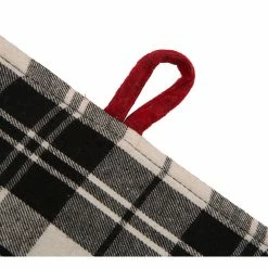 Deals 😍 Glitzhome 48" Black And White Plaid Fabric 🎄 Christmas Tree 👗 Skirt With Red Trim ⌛ -christmas decorations Sales e4212e210d240d4c 0826 w800 h800 b0 p0