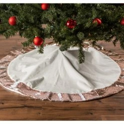 Promo 🛒 Design Imports Holiday Tree 👗 Skirt Cream Velvet With Champagne Sequin Border 🛒 -christmas decorations Sales e79194e8019d1945 8549 w800 h800 b0 p0