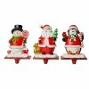 Brand new 💯 Glitzhome 6.25''H Set Of 3 Resin Santa, Snowman, Penguin Stocking Holder ❤️
