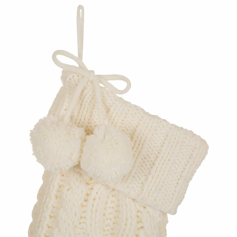Cheap ๐ฏ Glitzhome 24"L White ๐ Christmas Stocking With Pom Pom Ball ๐ฏ 2 Cheap ๐ฏ Glitzhome 24"L White ๐ Christmas Stocking With Pom Pom Ball ๐ฏ - Image 2