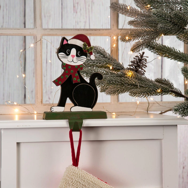 Flash Sale 🧨 Glitzhome 7.50"H Wooden/Metal Cat Stocking Holder ❤️ 5 Flash Sale 🧨 Glitzhome 7.50"H Wooden/Metal Cat Stocking Holder ❤️ - Image 5
