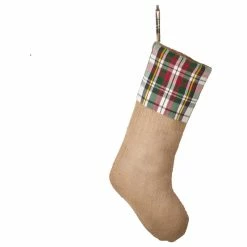 Top 10 🤩 Fennco Styles Inverness Collection Plaid Design Decorative Jute 🔔 Christmas Stocking 🎉