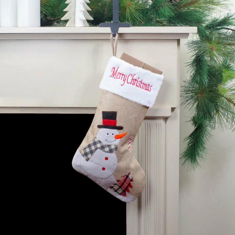 Cheapest π― Northlight Seasonal 19" Beige And Red Burlap "Merry π Christmas" Snowman π Christmas Stocking 𧨠2 Cheapest π― Northlight Seasonal 19" Beige And Red Burlap "Merry π Christmas" Snowman π Christmas Stocking 𧨠- Image 2