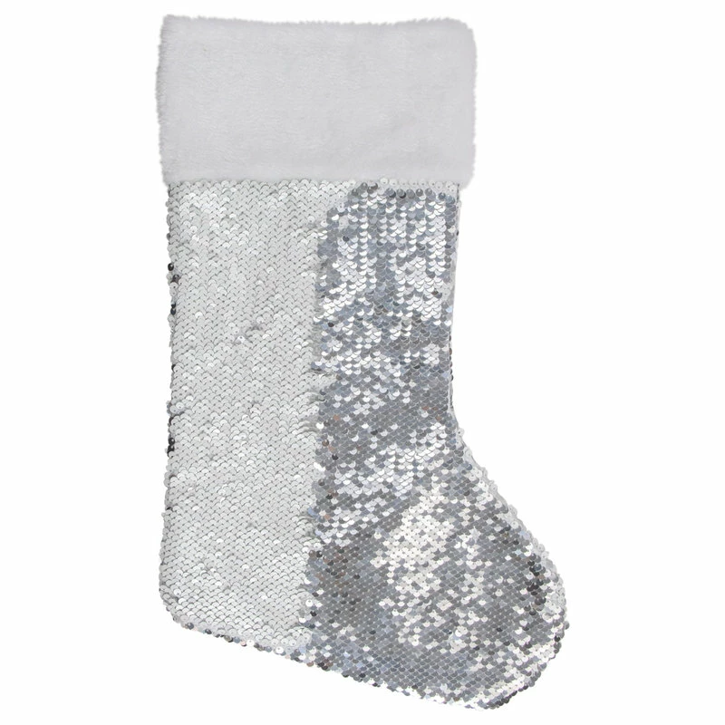 Best Sale โจ Northlight Seasonal 19" White And Silver Sequin ๐ Christmas Stocking With White Faux Fur Cuff โญ 3 Best Sale โจ Northlight Seasonal 19" White And Silver Sequin ๐ Christmas Stocking With White Faux Fur Cuff โญ - Image 3