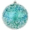 Budget 🎁 Vickerman Company 4.75" Teal Glitter Hail Ball 4/Bag 💯