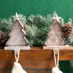 Deals 🔔 Glitzhome 7.5" Marquee LED Wooden/Metal 🎄 Christmas Tree Stocking Holder, Set Of 2 🎁 -christmas decorations Sales f5b146de0172608d 4347 w800 h800 b0 p0