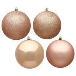 Wholesale 🤩 Vickerman Company Vickerman 4" 4 Finish Ornament Assorted 12/Box, Rose Gold 🌟