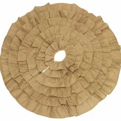 Buy 🤩 Fennco Styles Ruffled Design Holiday Decor 🎅 Christmas Tree 👗 Skirt, Natural 😉