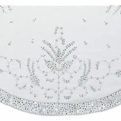 Cheap 🛒 Kurt S. Adler, Inc. 48" Silver Hand Embroidered Treeskirt 😉