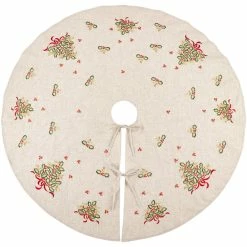 Promo 😀 Saro Lifestyle Embroidered Tree 👗 Skirt With 🎄 Christmas Tree Design 🔥