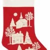 Best Pirce ✔️ C & F Home Peaceful Village Church House And Barn Red Retro Look 🎄 Christmas HolidayStocking 😉