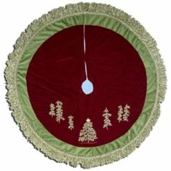 Best reviews of 🔥 Kurt S. Adler, Inc. Burgundy/Green Tassel With Tree And Ribbon Trim Tree 👗 Skirt ⭐