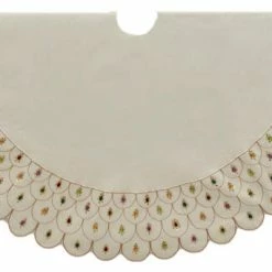 Top 10 ✨ Kurt S. Adler, Inc Kurt Adler 60" Multi-Colored Beads Scalloped Ivory Embroidered Tree 👗 Skirt 🎁