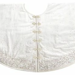 Best Pirce 🤩 Arcadia Home Handmade 🎁 Christmas Tree 👗 Skirt, Velvet, White With Sequins, 60" 👍